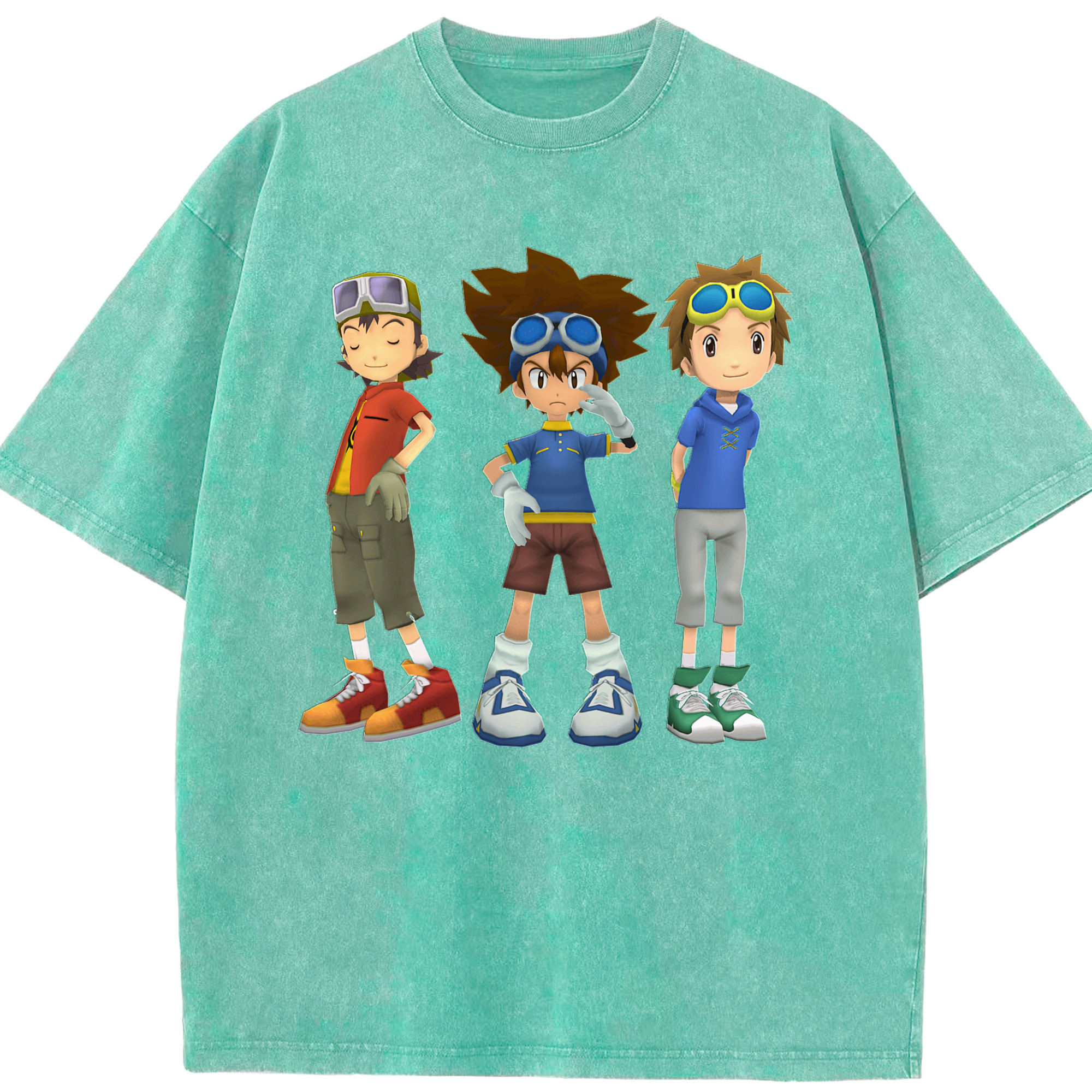 （画像用） Digimon デジタルモンスター/デジモン 綿100% ヴィンテージ風 半袖Tシャツ（フロントプリント）